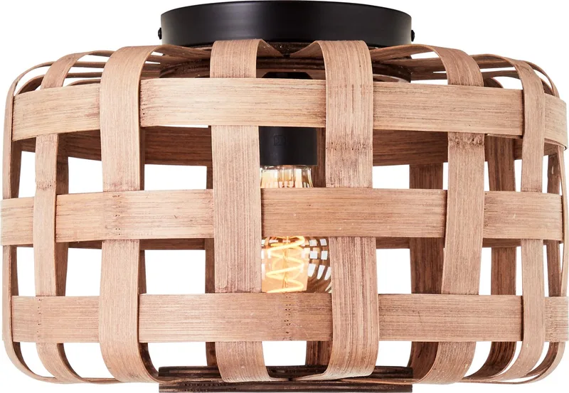 Woodline - Plafondlamp - E27 max 1x60W - Natuur/Zwart från Brilliant i Natur, Svart – produktbild