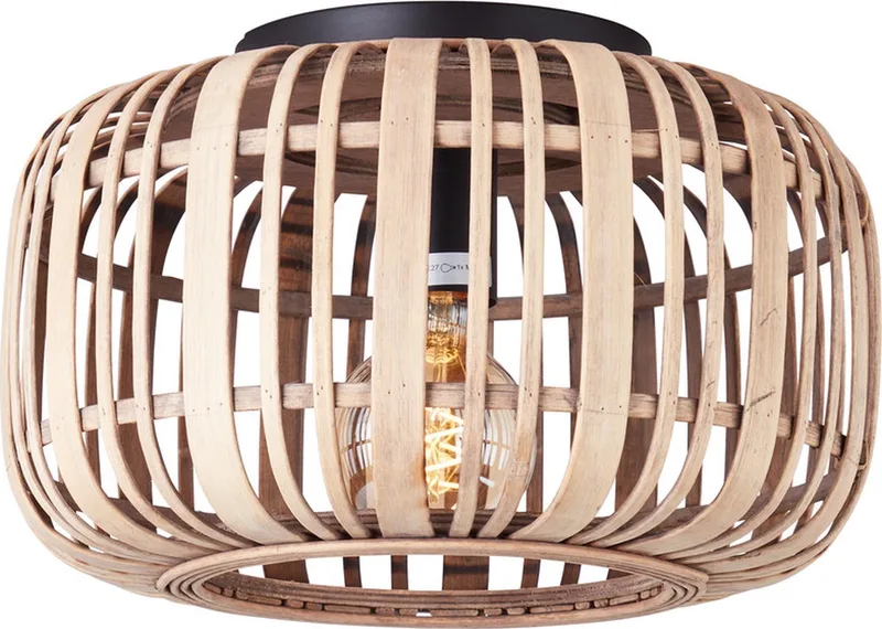 Woodrow - Plafondlamp - E27 max 1x40W - Bruin/Hout von Brilliant in Braun – Produktfoto