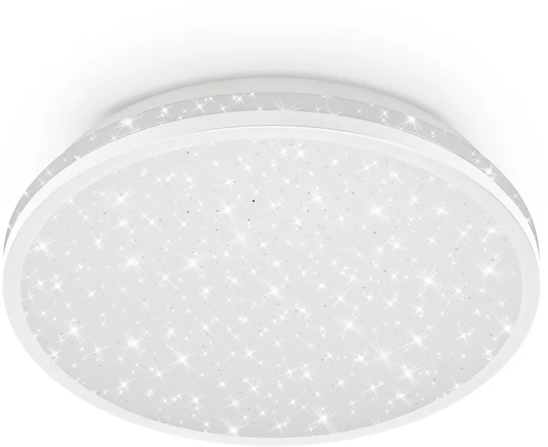 Acorbus – LED Badkamerlamp Plafondlamp – sterrenhemel effect – badkamerverlichting – met IP44 – 15W – Ø28 cm fra Briloner i Hvid – produktbillede