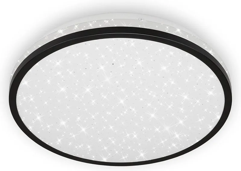 ACORUS - LED Plafonniére - plafondlamp - 3403- 015 - sterrenhemel-effect - neutraal wit 4000K - 12W - 1200 lm - IP20 - 25.000 uren - Ø28 x 7 cm de Briloner en Noir – photo produit