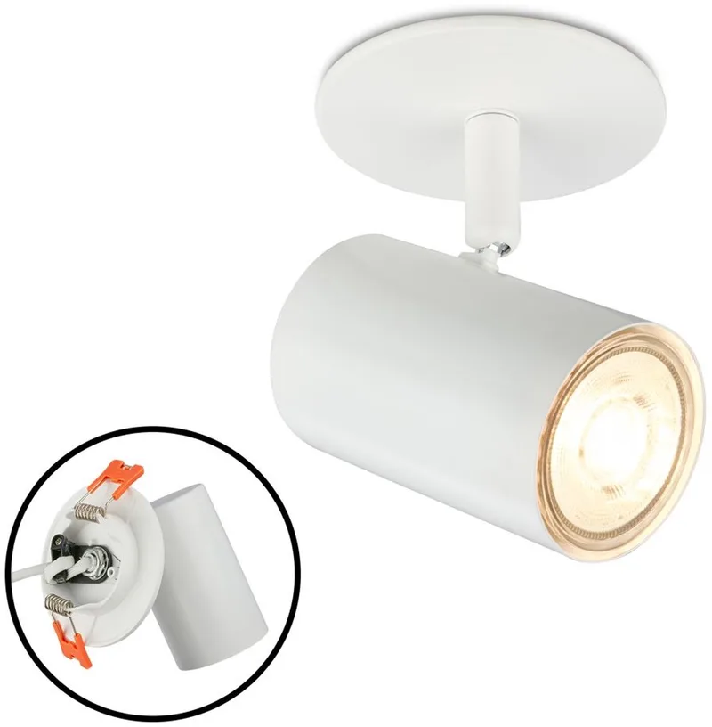 Alan - Plafondspot - wandlamp met GU10 fitting - opbouwspot draaibaar - ∅8.5 cm de Briloner en Blanc – photo produit