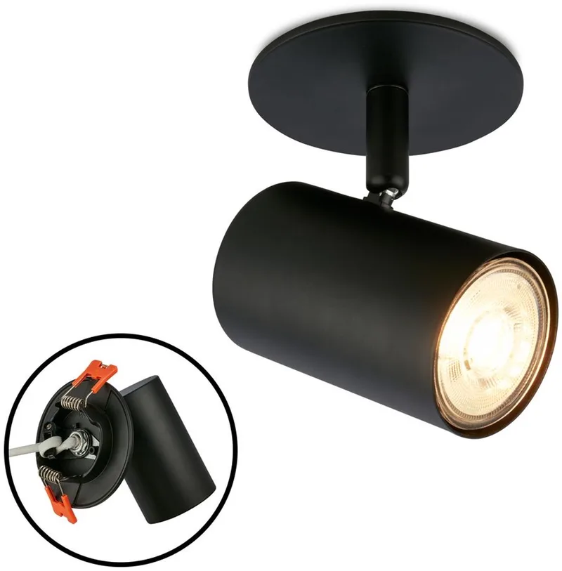 Alan - Plafondspot - wandlamp met GU10 - opbouwspot draaibaar - ∅8.5 cm von Briloner in Schwarz – Produktfoto