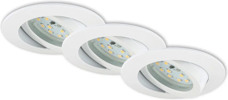 ATTACH DIM inbouwspots - set van 3 - Dimbaar - 3 x 5,5W - Ø82mm - Zwart fra Briloner i Hvid – produktbillede