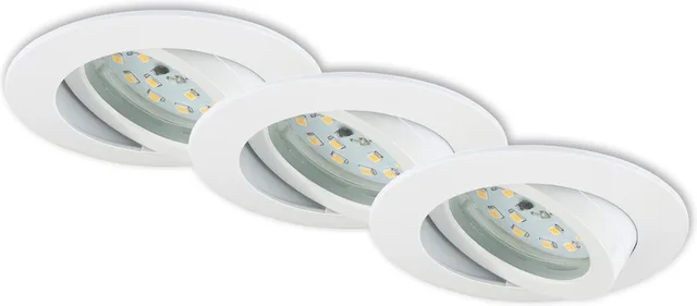 ATTACH MOVE - inbouwspots set van 3 - draaibare inbouwarmaturen - 3 x LED / 5W 400lm - lichtkleur: warm wit - inbouwdiepte: 30mm - inbouwmaat: 68mm - product: Ø82mm - wit