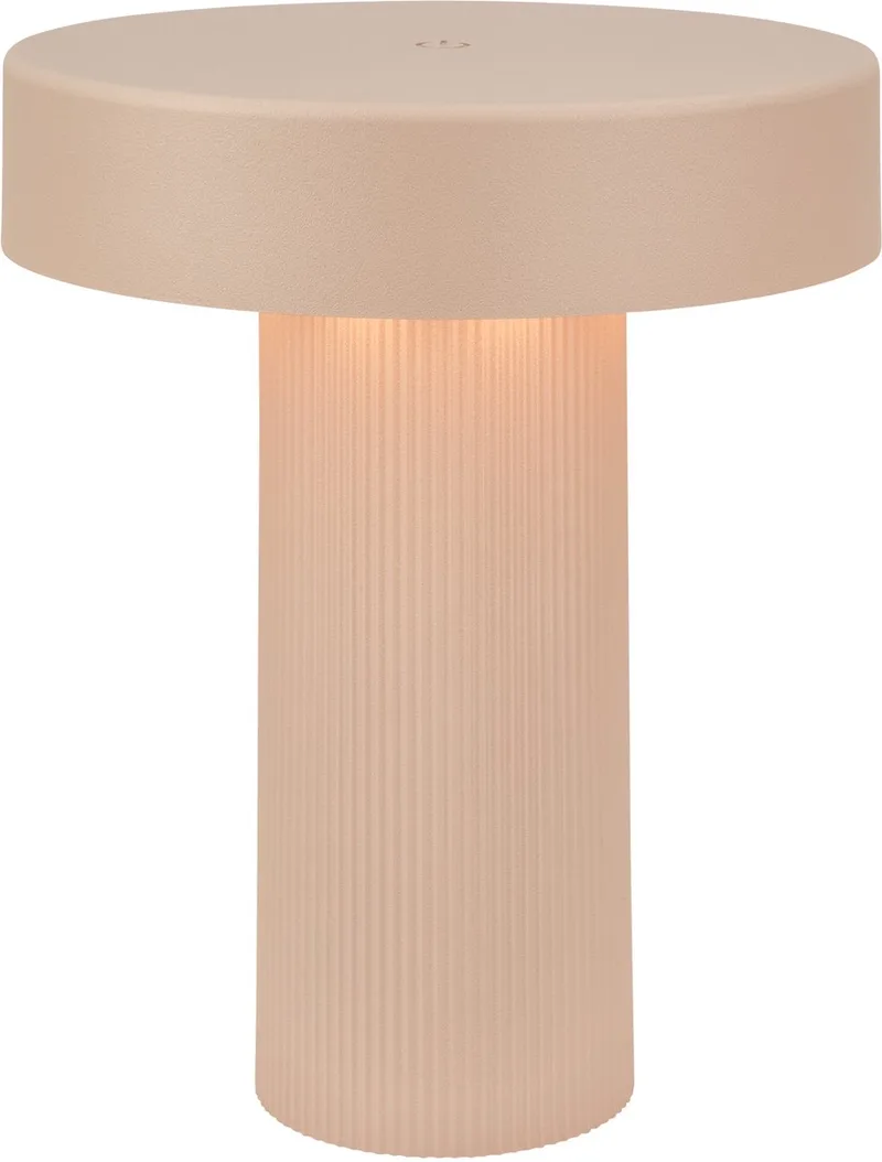 B.K.Licht Bito - Tafellamp oplaadbaar - snoerloze lamp - dimbaar - met batterij - Ø16 x 20cm de Briloner en Beige – photo produit