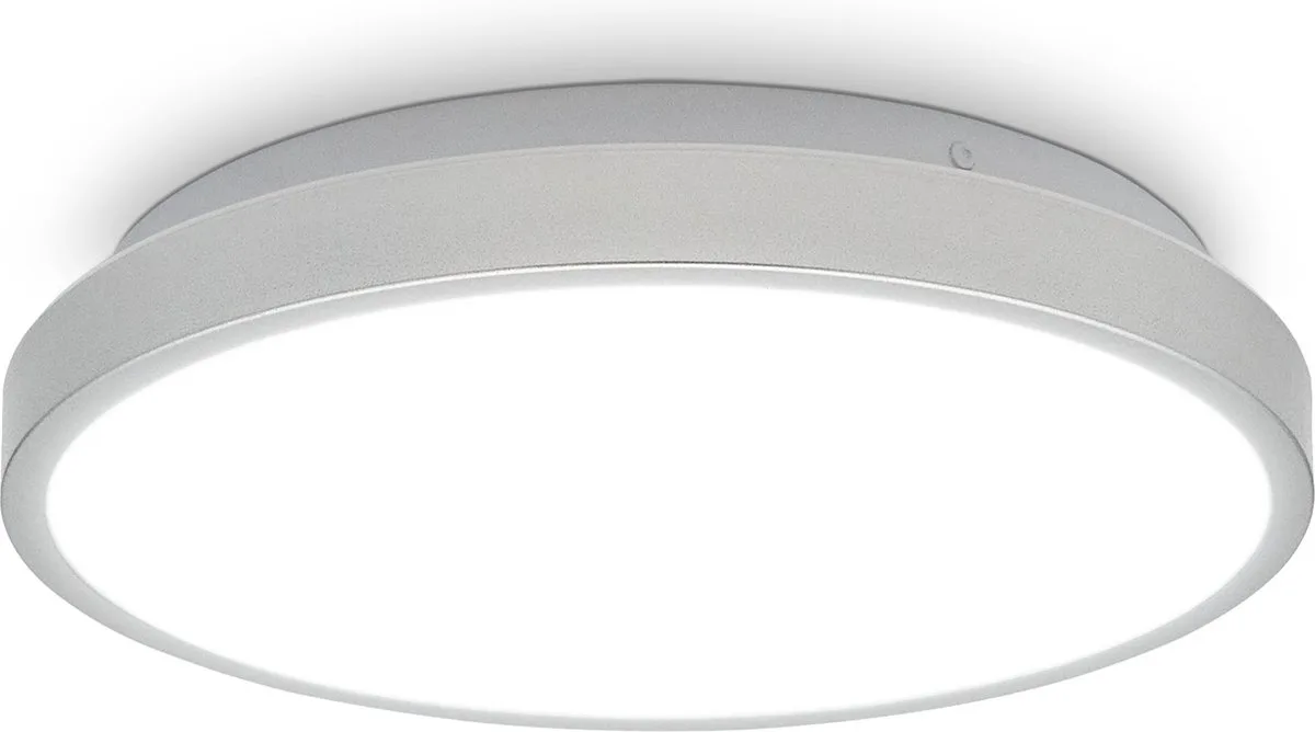 B.K.Licht - LED Badkamerverlichting - plafondlamp met 1 lichtpunt - Ø29cm - IP44 - badkamerlamp - 4000K - 1200Lm - 12W von Briloner in Silber – Produktfoto