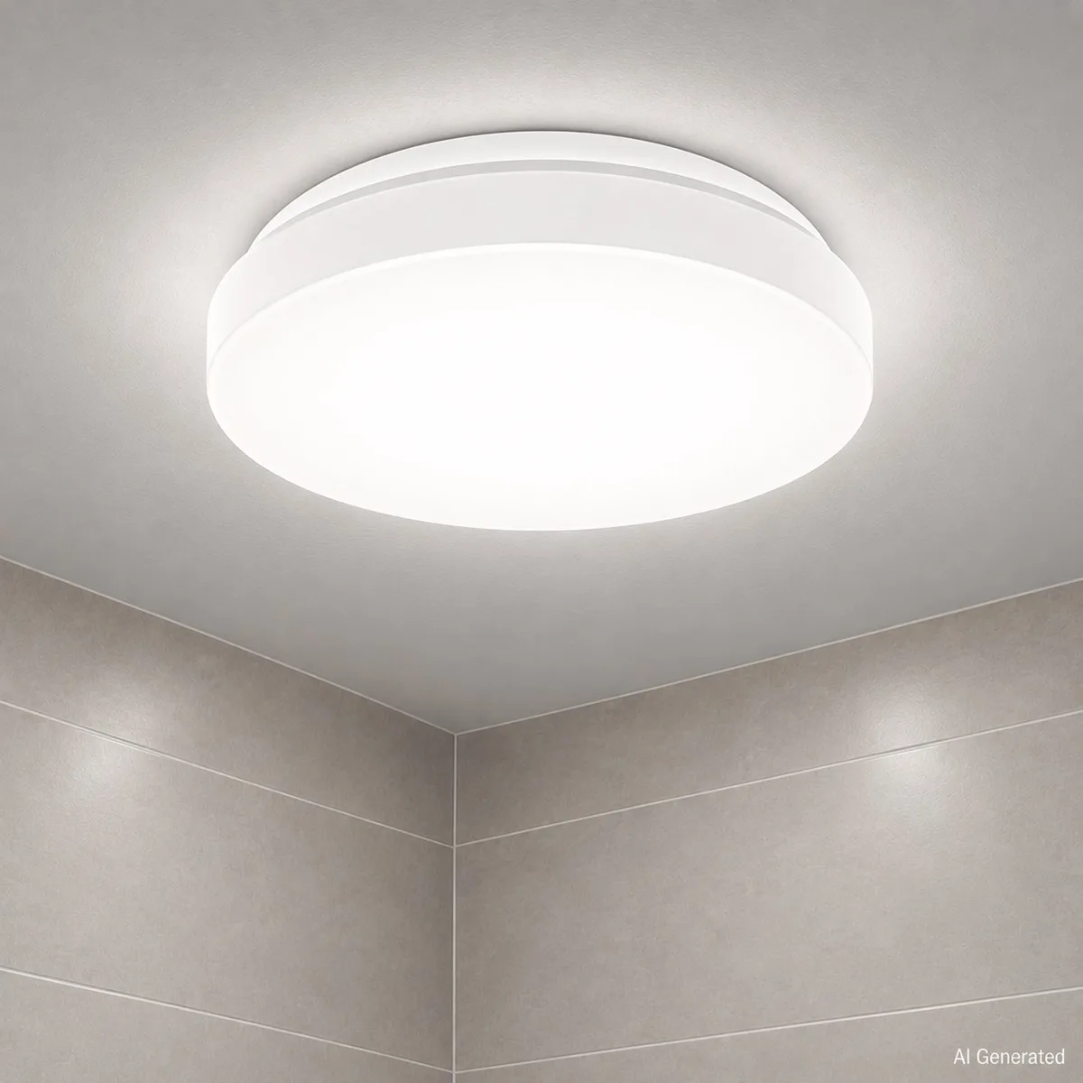 B.K.Licht - LED Badkamerverlichting - plafondlamp - witte badkamerlamp - IP44 - Ø29cm - 4.000K - 1.200Lm - 12W fra Briloner i Hvid – produktbillede
