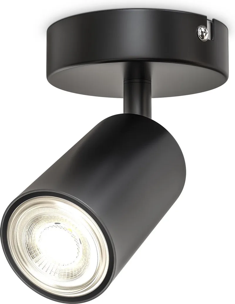 B.K.LICHT - Opbouwspot - plafondspot - spot met GU10 fitting - draaibar - kantelbaar - wandspots - Ø5.5cm de Briloner en Noir – photo produit