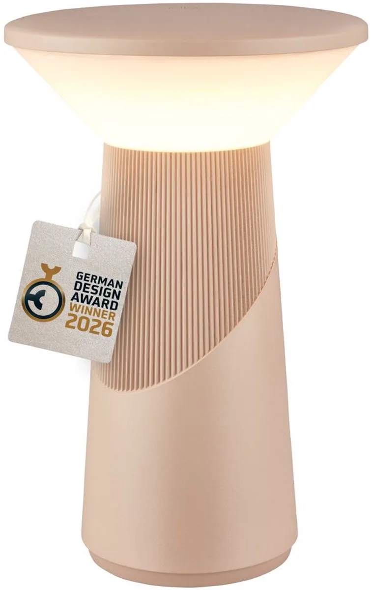 B.K.Licht Pilia - Oplaadbare Tafellamp - snoerloze lamp - dimbaar - met batterij - usb-c - Ø15 x 24cm van Briloner in Taupe – productfoto