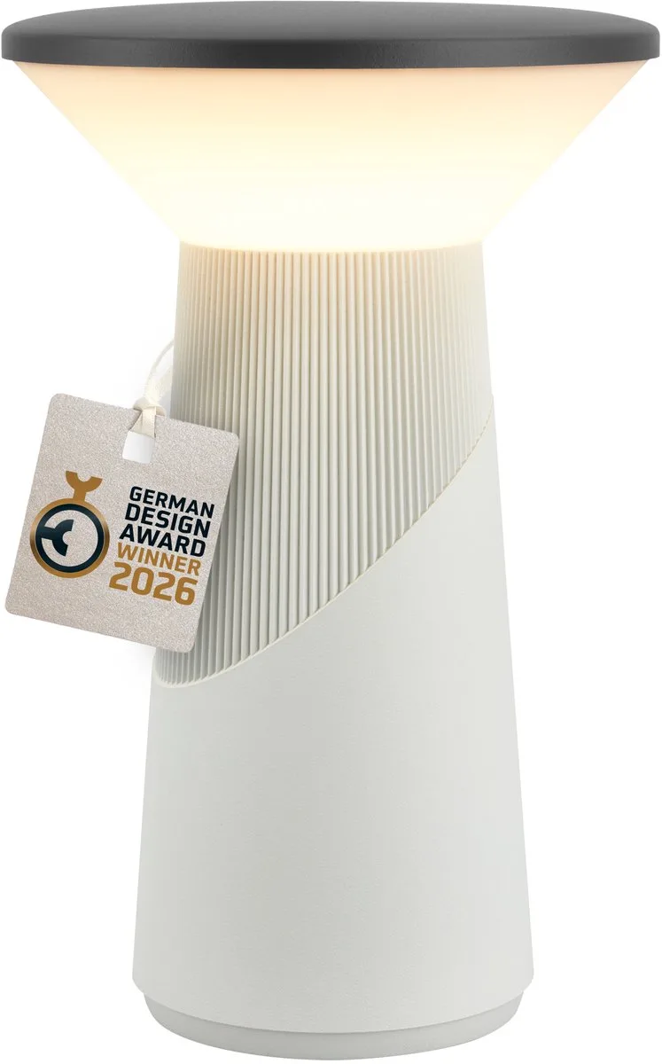 B.K.Licht Pilia - Tafellamp oplaadbaar - snoerloze lamp - dimbaar - met batterij - usb-c - Ø15 x 24cm - antraciet & brons metallic de Briloner en Gris – photo produit