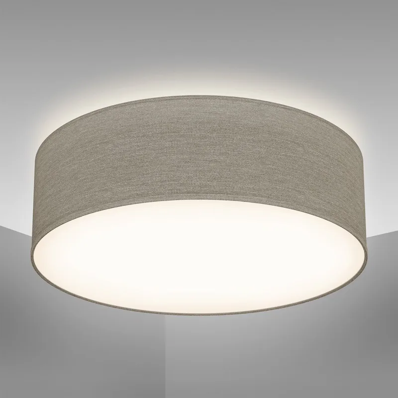 B.K.Licht - Plafondlamp - Ø30cm - taupe - excl. E27 lichtbron de Briloner en Beige – photo produit