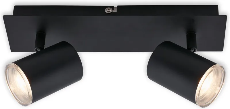 Deckenspot Banyo Splash GU10 IP44 zweiflammig von Briloner in Schwarz – Produktfoto