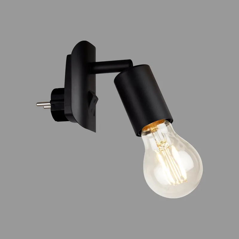 BATITA Lampe pour prise de courant E27 25 W noir de Briloner en Noir – photo produit