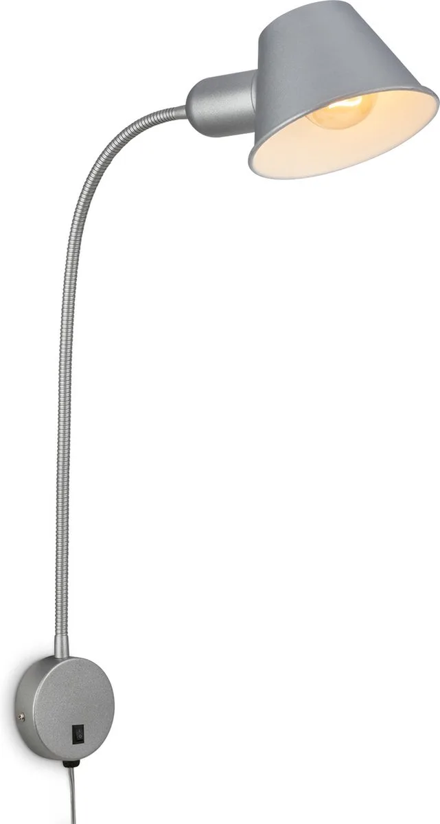 Bedlamp wandlamp draaibare leeslamp excl. 1xE27 10W slaapkamer från Briloner i Krom – produktbild