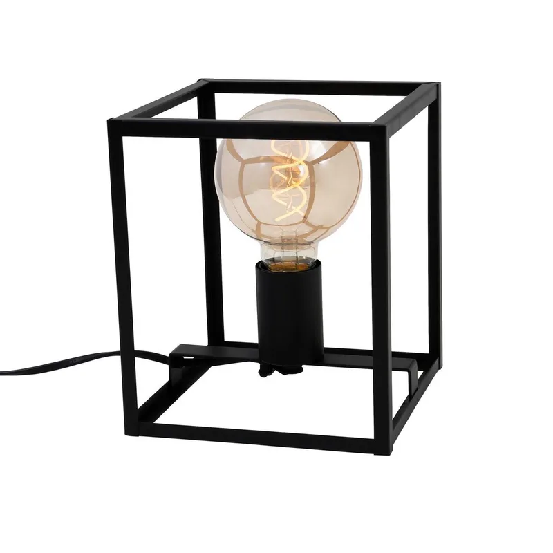 BOX - Tafellamp - 1-lichts - Zwart Staal - 40W - Kabelschakelaar - Zwart by Briloner in Black – product photo