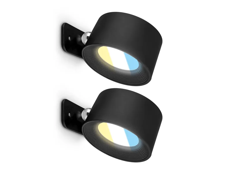 BRILONER 2er Set Wandleuchten Kabellos de Briloner en Noir – photo produit