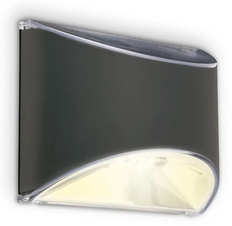 Buitenverlichting zonne energie - solar tuinverlichting - buiten wandlamp - warm wit licht - bewegingssensor - 10 x 8 x 5 cm - antraciet von Briloner in Schwarz – Produktfoto