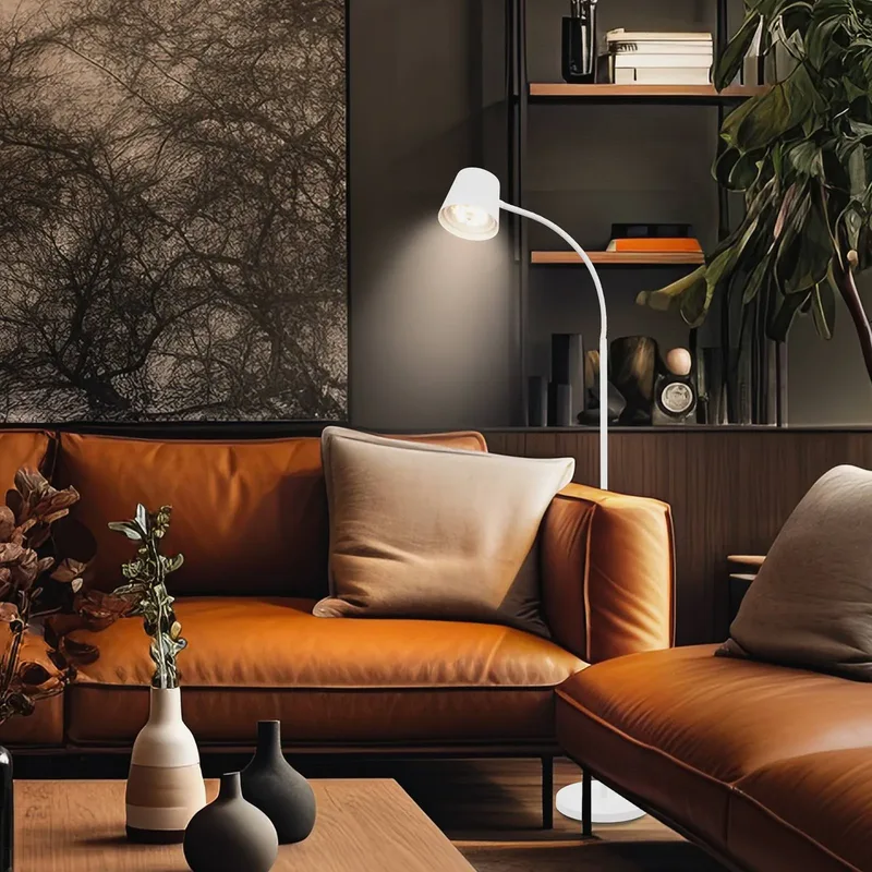 Cielo LED vloerlamp, touchdimmer, USB-kabel fra Briloner i Hvid – produktbillede