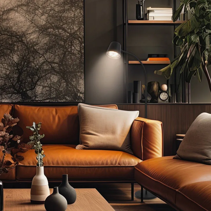 Cielo LED vloerlamp, touchdimmer, USB-kabel fra Briloner i Sort – produktbillede