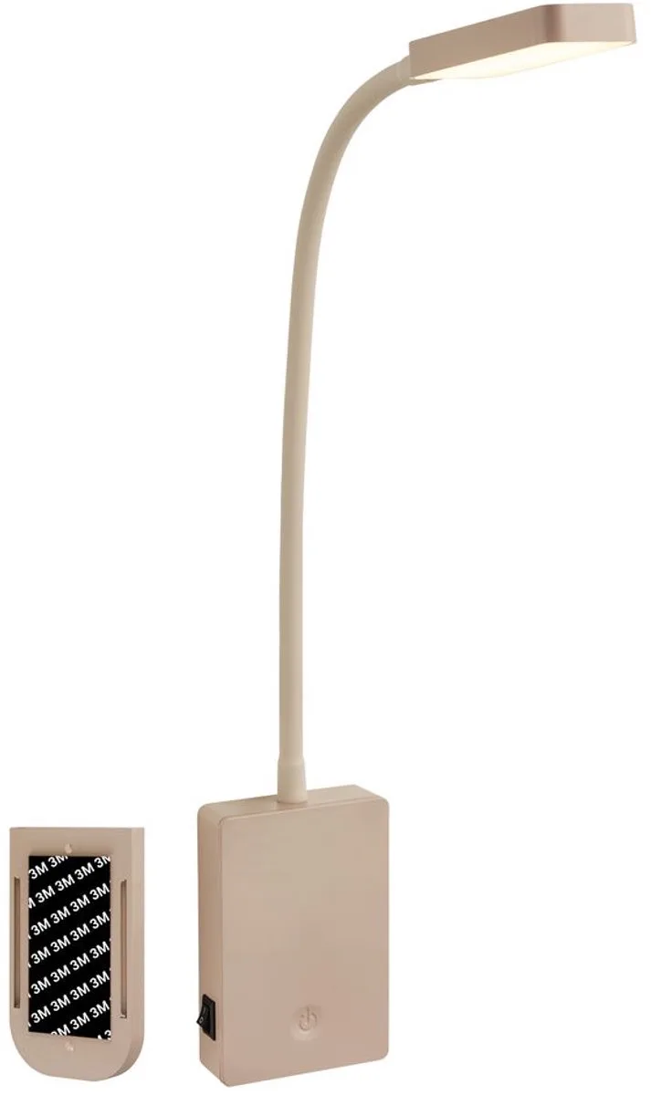 Cielo – Wandlamp oplaadbaar – led bettlamp – leeslamp – dimbaar & touch – zonder stroomaansluiting – acculamp – 2W von Briloner in Beige – Produktfoto
