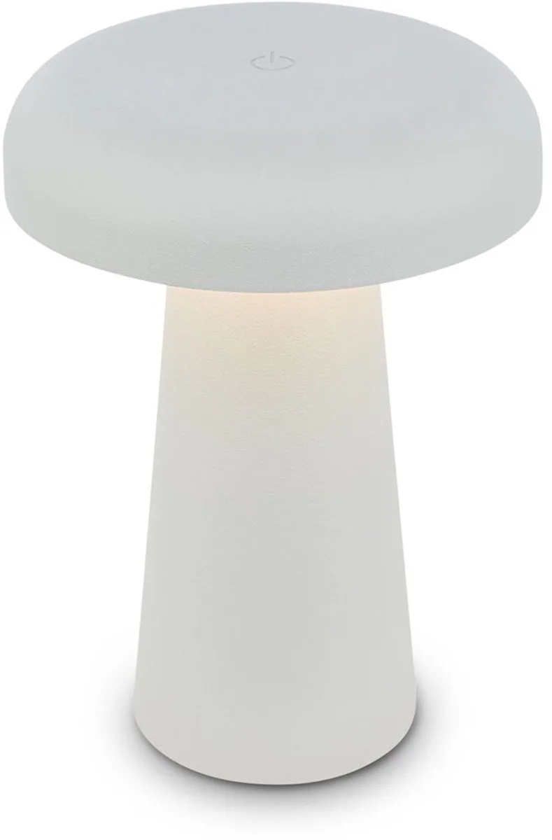 Cloud - Oplaadbare tafellamp - Dimbaar - Touchfunctie - Warmwitte lichtkleur - IP44 spatwaterdicht - Accu en lichtbron verwisselbaar - Ø12 x 17 cm de Briloner en Gris clair – photo produit