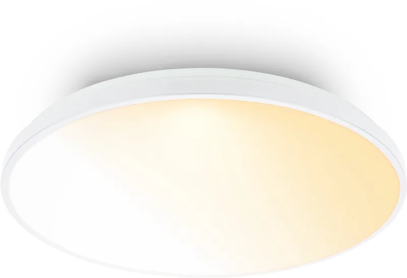 Competo - LED Plafondlamp - dimbaar - CCT - met afstandsbediening - melkachtig lichtvlak - Ø48cm fra Briloner i Hvid – produktbillede