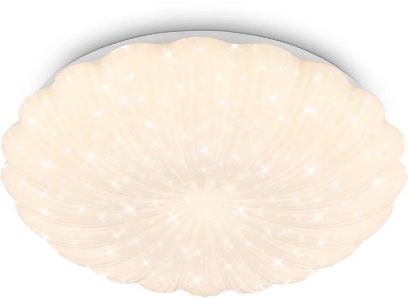 Cosmo - LED Plafondlamp - plafonniére met warm wit licht - sterrenhemel effect - gegolfde rand - Ø38.5cm - wit von Briloner in Weiß – Produktfoto