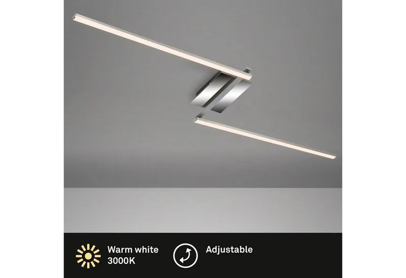 Deckenleuchte Deckenleuchte STAFF, LED Deckenleuchte 2-flammig schwenkbar alu-chrom 3000K 12W Metall fra Briloner – produktbillede
