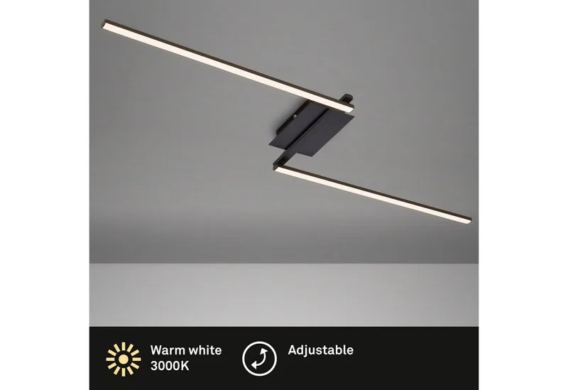 Deckenleuchte Deckenleuchte STAFF, LED Deckenleuchte 2-flammig schwenkbar schwarz 3000K 12W Metall von Briloner – Produktfoto