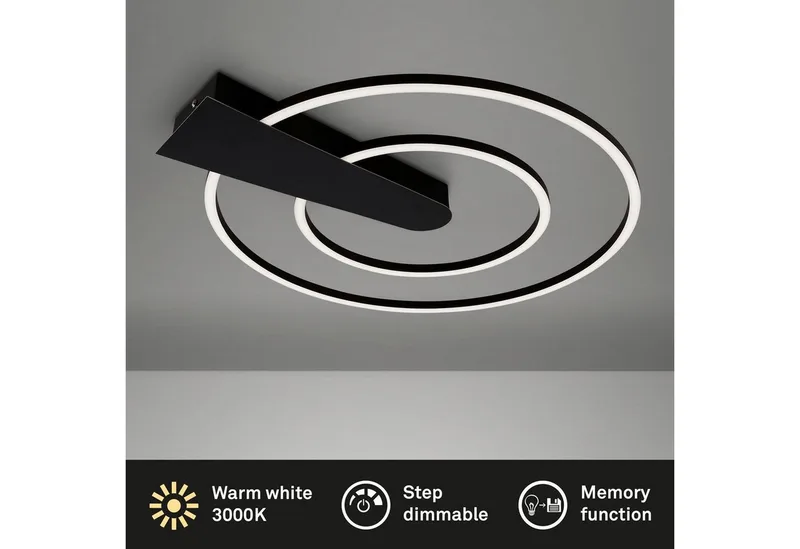 Deckenleuchte NICO DUO, Deckenlampe dimmbar 25W 3000lm 3000K Ø 49,5cm von Briloner – Produktfoto