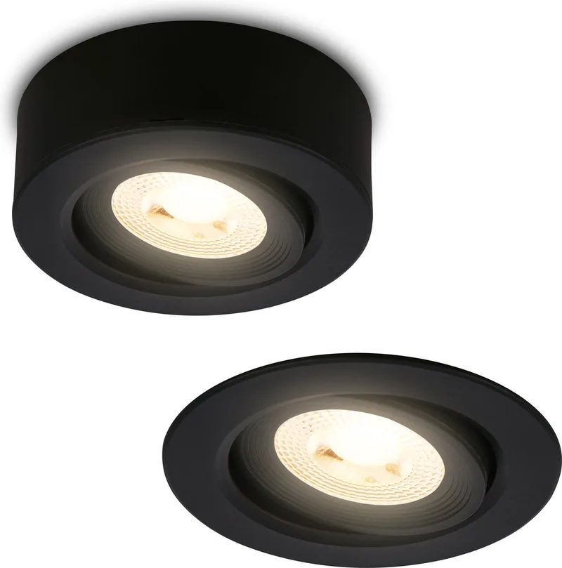 Briloner 7990015 Spot encastrable LED CEE: F (A - G) blanc chaud noir de Briloner en Noir – photo produit
