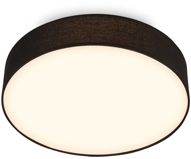 Duck - LED Plafondlamp met stoffen kap - warm wit licht - woonkamer verlichting - 24W - Ø38 - zwart von Briloner in Schwarz – Produktfoto