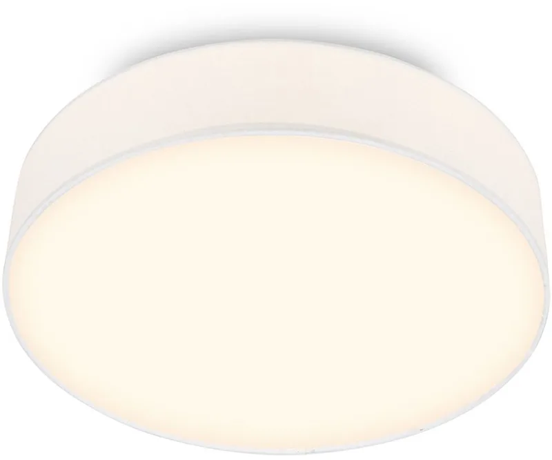 Duck - LED Plafondlamp met stoffen kap - warm wit licht - woonkamer verlichting - 24W - Ø38 - wit de Briloner en Blanc – photo produit