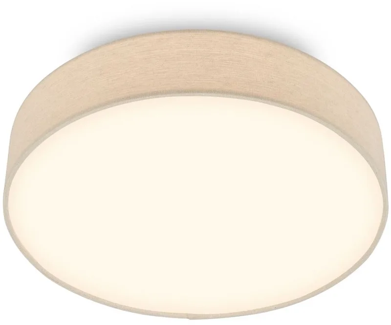 Duck - LED Plafondlamp met stoffen kap - warm wit licht - woonkamer verlichting - 24W - Ø38 - beige von Briloner in Beige – Produktfoto