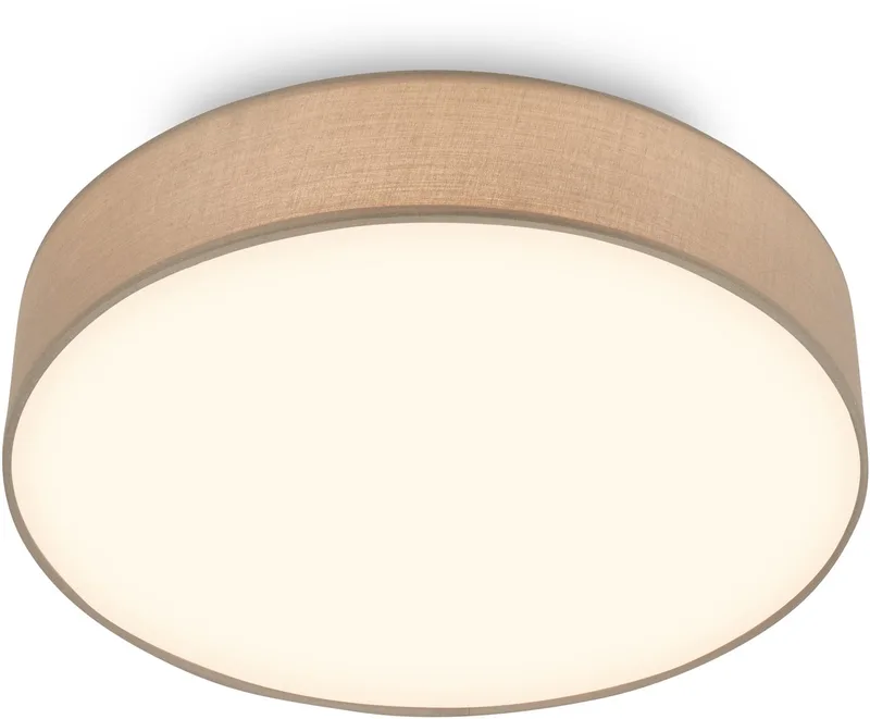Duck - LED Plafondlamp met stoffen kap - warm wit licht - woonkamer verlichting - 24W - Ø38 - taupe fra Briloner i Taupe (inkl. Verlichting) – produktbillede