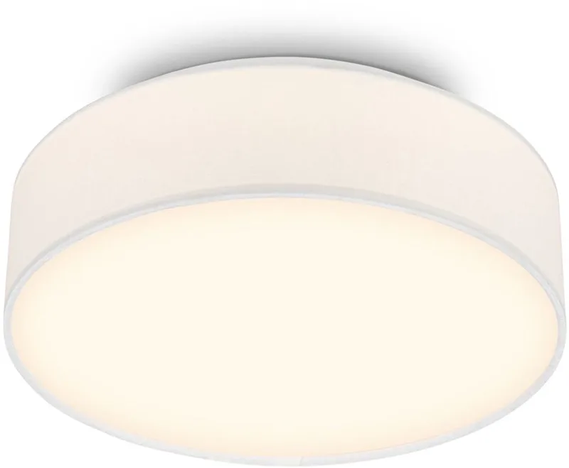 Duck - Plafondlamp met stoffen kap - warm wit licht - woonkamer verlichting - 16W - Ø30 - wit fra Briloner i Hvid – produktbillede