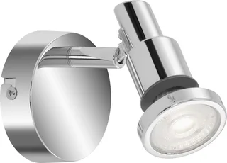 FLAMO - wandlamp - plafond spot - 1 lichts - draaibaar en kantelbaar - GU10 - LED - 4 Watt - 400 Lumen - 3.000 Kelvin - IP44 - 80x106mm (DxH) van Briloner in Chroom – productfoto 1 van 5