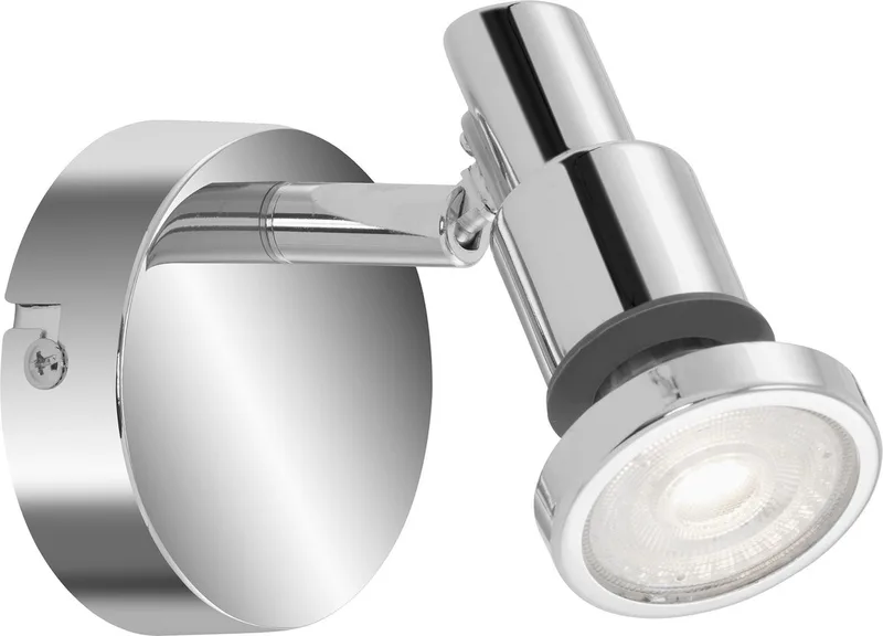 FLAMO - wandlamp - plafond spot - 1 lichts - draaibaar en kantelbaar - GU10 - LED - 4 Watt - 400 Lumen - 3.000 Kelvin - IP44 - 80x106mm (DxH) van Briloner in Chroom – productfoto 1 van 5