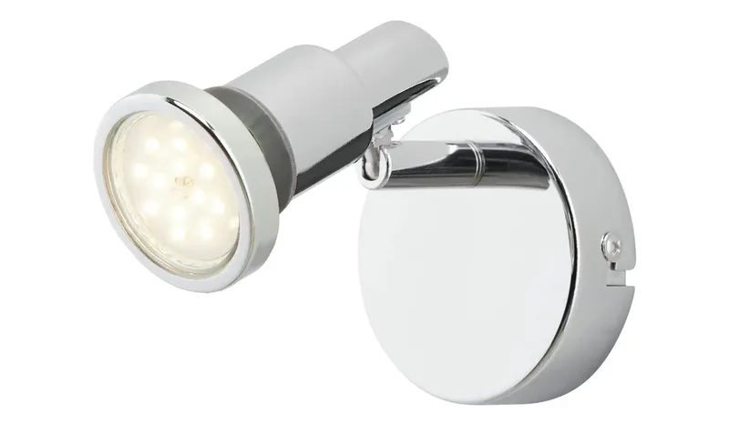 FLAMO - wandlamp - plafond spot - 1 lichts - draaibaar en kantelbaar - GU10 - LED - 4 Watt - 400 Lumen - 3.000 Kelvin - IP44 - 80x106mm (DxH) van Briloner in Chroom – productfoto 2 van 5