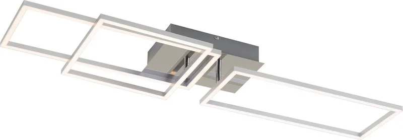 FRAME - Plafondlamp – dimbaar in stappen – kantelbaar – warm wit licht – plafonniére met geheugenfunctie – zilver – 92,8 x 26 x 9,6 cm von Briloner in Chrom – Produktfoto