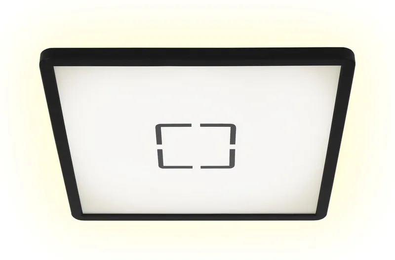 FREE - plafondlamp - plafonnière met achtergrondverlichting - LED - 18 W - 2.400 Lumen - 4.000 Kelvin - vierkant - wit-zwart de Briloner en Noir – photo produit