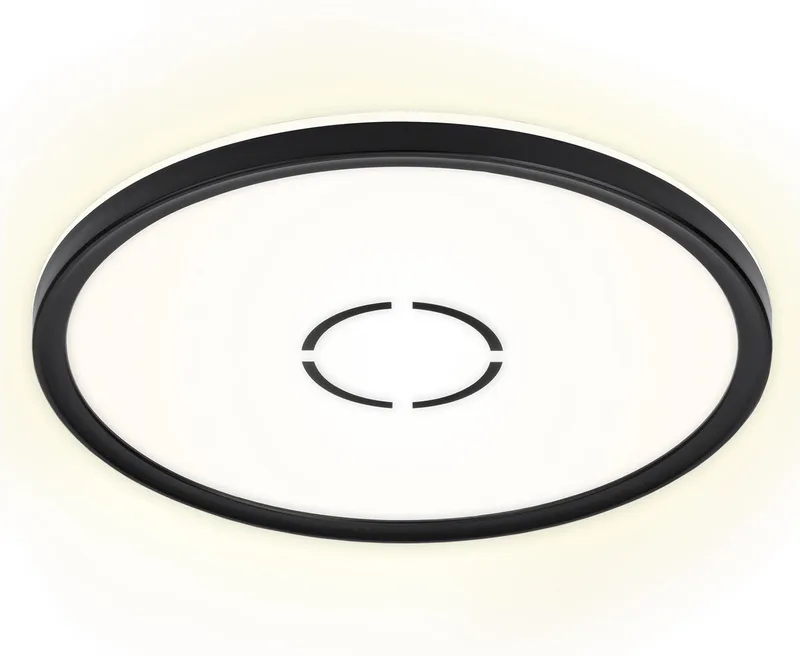 FREE - Plafondlamp - plafonnière met backlight effect - LED - 18 W - 2.400 Lumen - 4.000 Kelvin - rond - wit-zwart - Ø 29,3cm von Briloner in Schwarz – Produktfoto