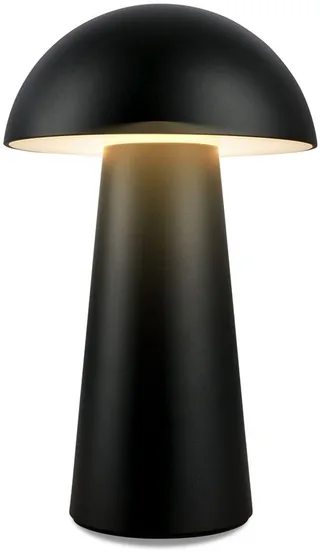 Fungo mini, lampe de table rechargeable, dimmable, tactile, pour l'intérieur et l'extérieur, lampe de table sans fil, h.: 19.5cm de Briloner en Noir – photo produit 1 sur 3