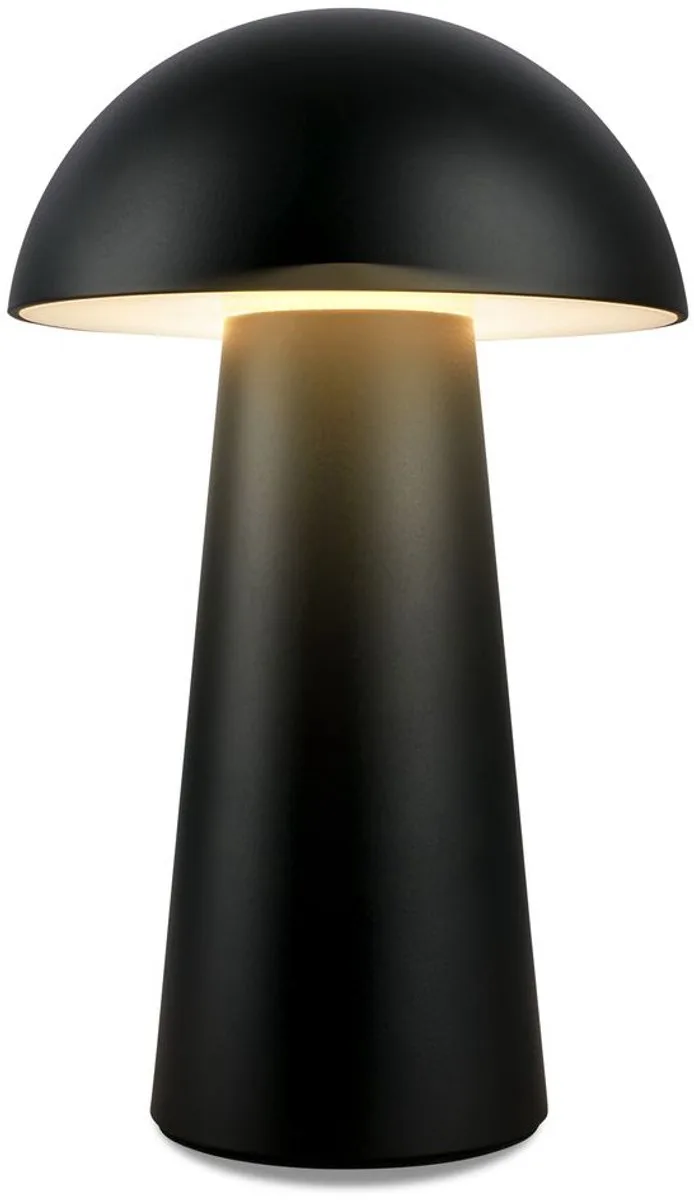Fungo mini, lampe de table rechargeable, dimmable, tactile, pour l'intérieur et l'extérieur, lampe de table sans fil, h.: 19.5cm de Briloner en Noir – photo produit 1 sur 3