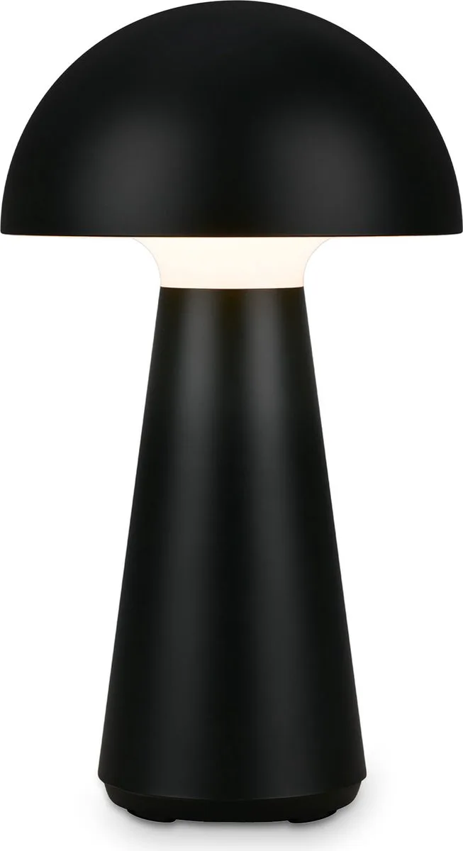 Fungo - Tafellampe oplaadbaar - dimbaar - touch - voor binnen & buiten - tafellampje snoerloos - h.: 28 cm de Briloner en Noir – photo produit