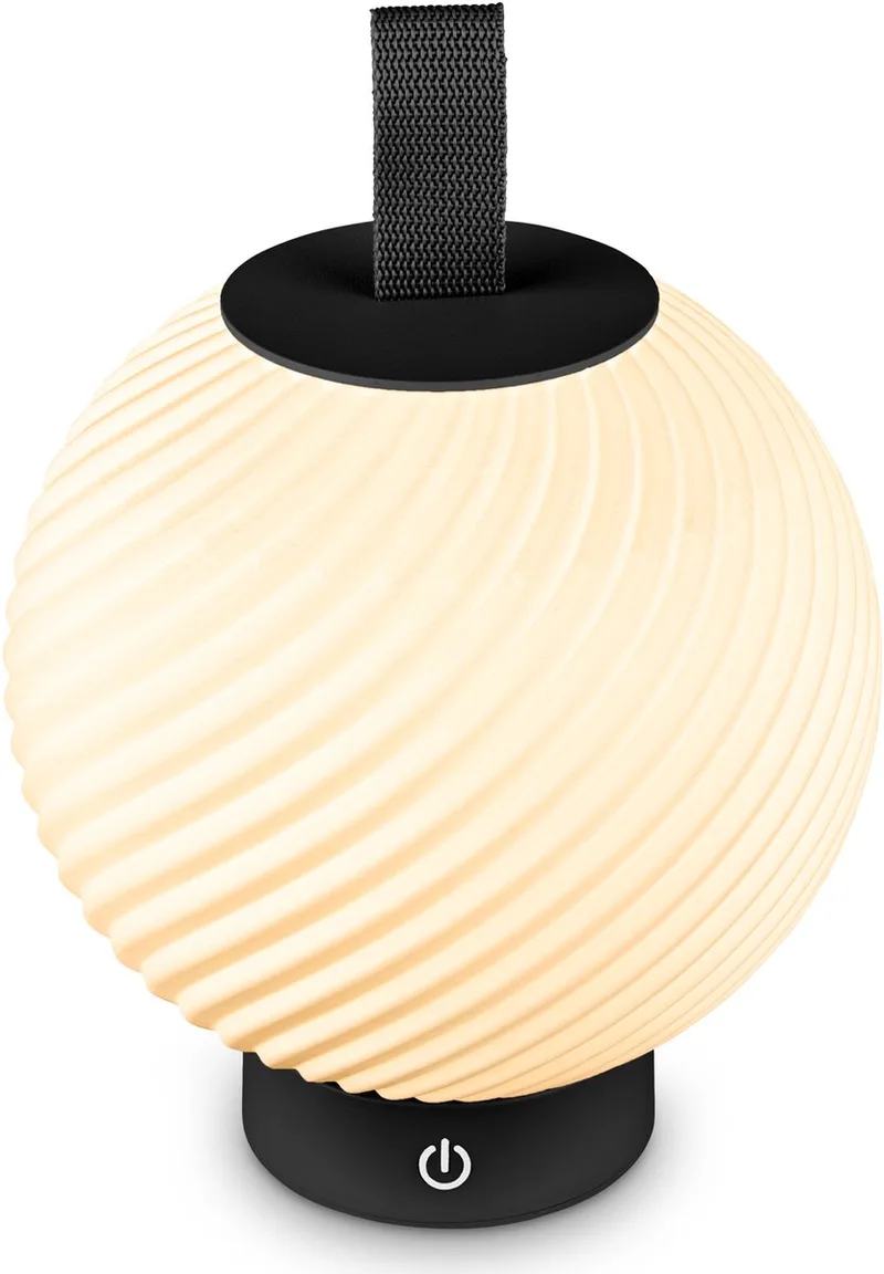 Globe - Tafellamp oplaadbaar - dimbaar - warm wit licht - Ø18x25cm de Briloner en Noir – photo produit