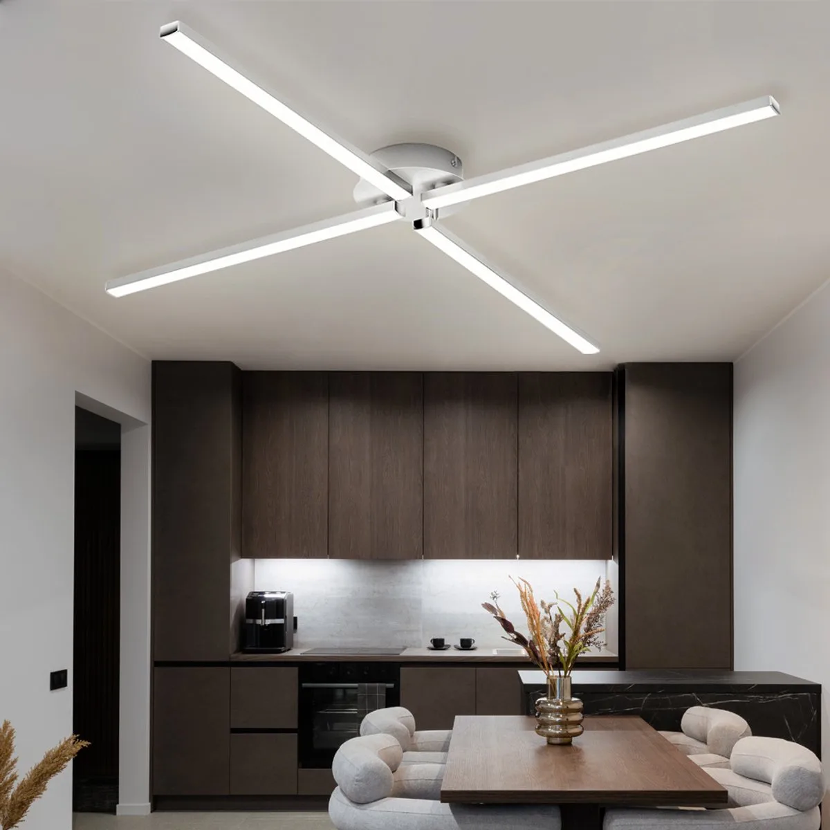 GO Plafondlamp Plafonnière - LED - 20W - 4 lichts - Kleur de Briloner en Aluminium – photo produit