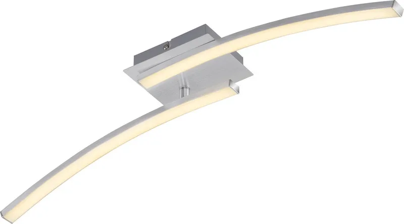 GO - Plafonnière - gebogen plafondlamp - 2-lichts - LED 2 x 6W - warm wit licht - 55,4 cm - aluminiumkleurig de Briloner en Aluminium – photo produit