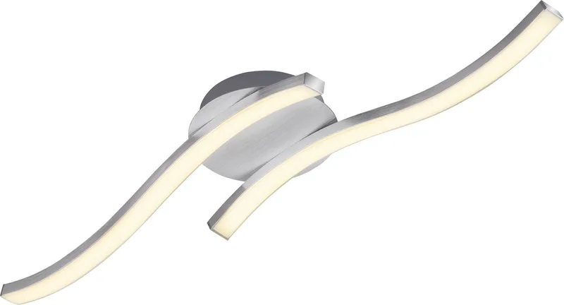 go - Plafonnière - plafondlamp met 2-lichts - 2x 6W - warm wit licht - 55,4 cm - aluminiumkleurig von Briloner in Aluminium – Produktfoto