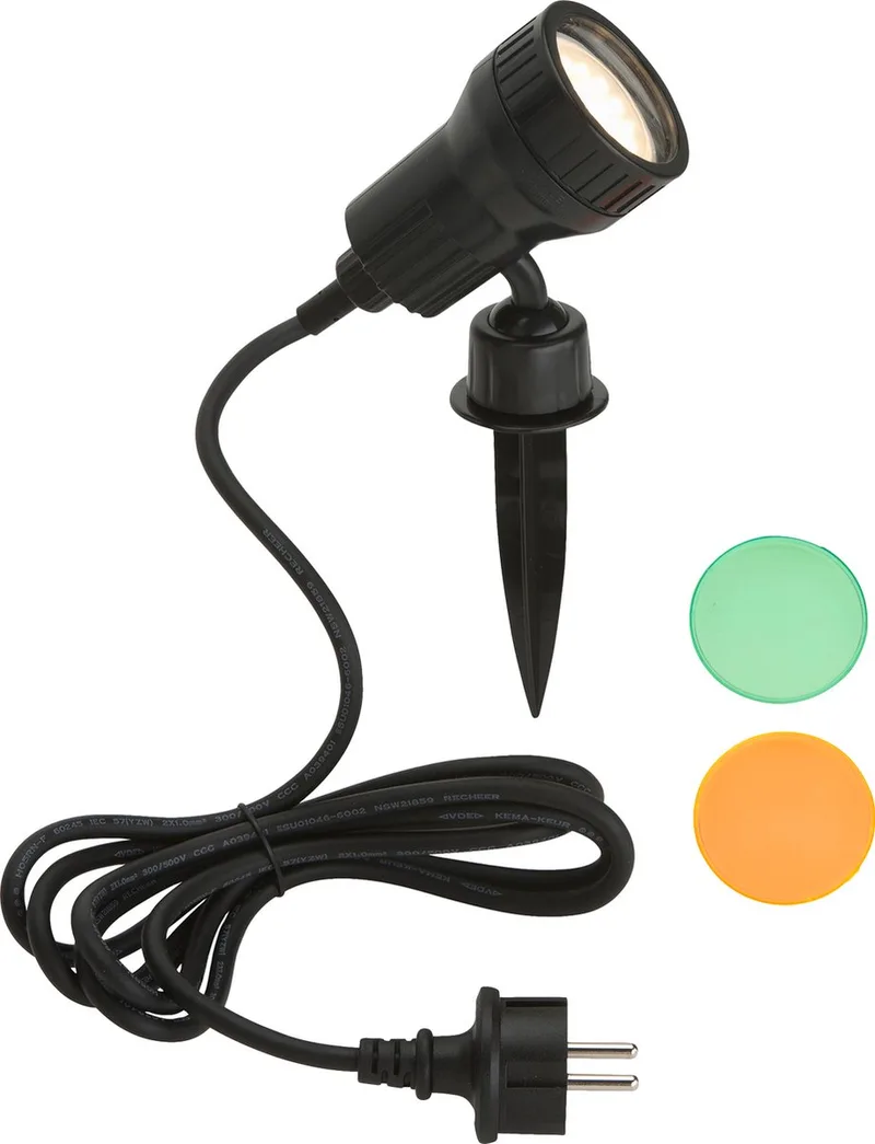 Grondspot - prikspot - buitenlampen incl. GU10 - 3.000 K - 3W - IP44 von Briloner in Schwarz – Produktfoto